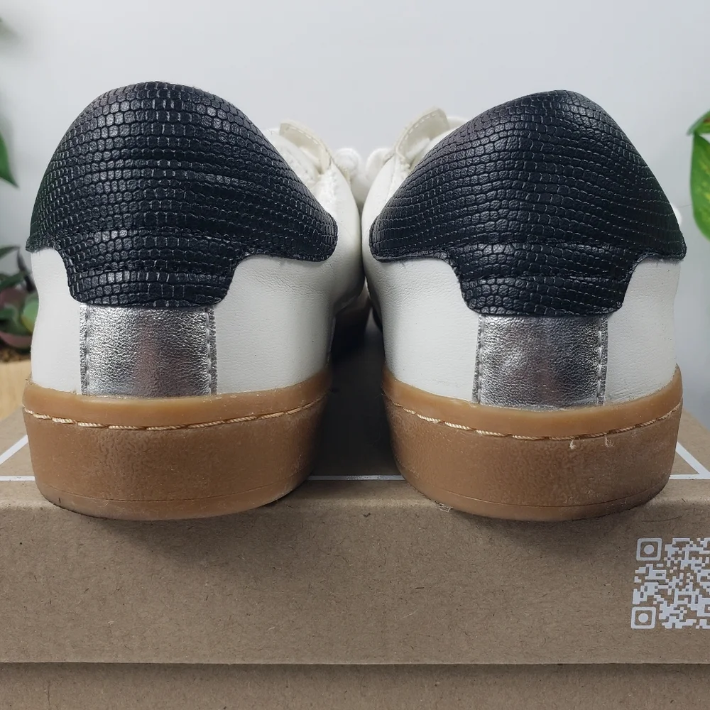 Dolce Vita - White Black Leather Taupe Suede Stella Nadia Sneaker sz 7.5